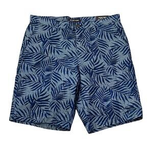 NWT Michael Kors Men’s Tropical Shorts Size 32 Blue Cotton 9” Inseam Vacation